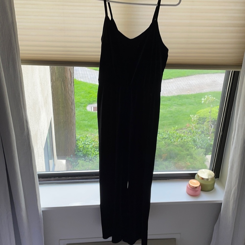 Black velour romper